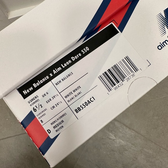 New Balance x Aime Leon Dore 550 Sneakers Gray Suede white blue 6.5 NIB - Picture 8 of 8
